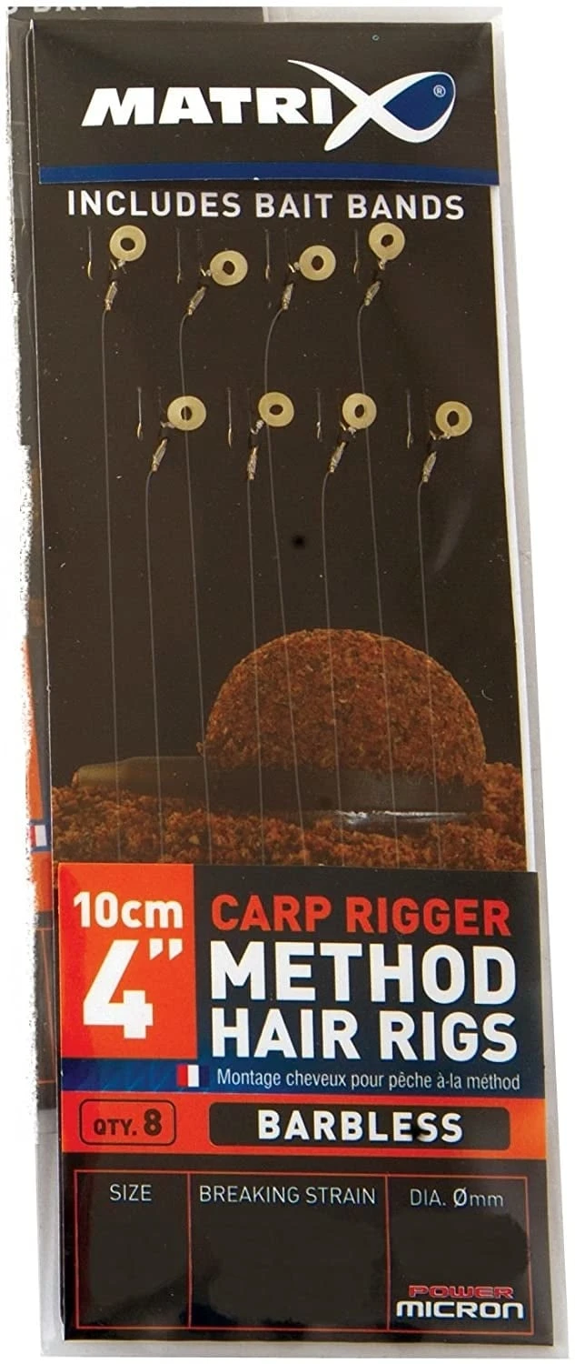 Matrix Carp Rigger Method Hair Rigs Barbless - Afbeelding 2